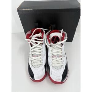 JORDAN JUMPMAN TWO TREY (GS) CONCORD BRED WHITE, BLACK, RED SNEAKERS (SZ: 6.5